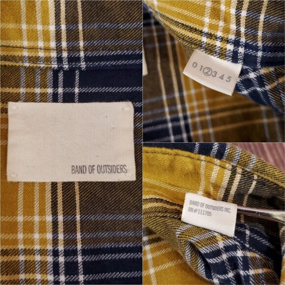 Band of Outsiders Mens Size 2 Medium Plaid LS Button Down Shirt USA Made - Picture 7 of 11